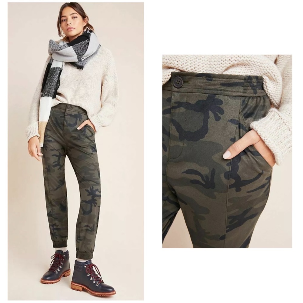 NEW Anthropologie Textured Camo Joggers - Picture 4 of 15